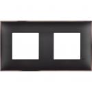 BTICINO - R4802M2BH cover plate - 2+2 horizontal/vertical installation modules - Black nickel