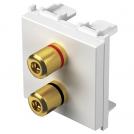 TEM - KM26PW Socket 2x Ø4mm speakers 2M, color White gloss, Modul
