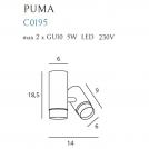 MAXLIGHT - Спот PUMA C0195, 2 x GU10 5W LED 230V (1)