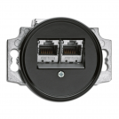THPG - Internet outlet 2х RJ45 (real.Cat.6a) bakelite black 100722