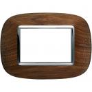 BTICINO - HB4803LNC Elliptical cover plate 3 modules - wood walnut 