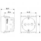 VIMAR - 14209 - 2P+E 16 A 250 V~ Контакт италиански стандарт P30 2M Бял PLANA (1)