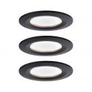 PAULMANN - 94473 LED recessed light Nova Coin basic set rigid IP44 round 78mm Coin ✴3x6W⚡3x470lm~230V⚡2700K✴black matt