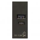 VIMAR - A+C USB power unit 12W 2,4A 5V black 30292.ACG
