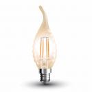 V-TAC - LED Крушка 4W Filament E14 Кендъл Пламък Amber Топло Бяла Светлина SKU 7116 VT-1947