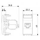 VIMAR - 20339.15 - RJ45 Cat6A Netsafe UTP Интернет розетка Сив EIKON (1)