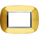 BTICINO - HB4803OR Elliptical cover plate 3 modules - gold polished