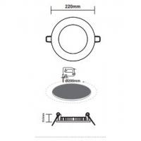 ACA LIGHTING - PLATO1840RW LED SLIM PANEL WHITE ROUND REC.18W 4000K 1730lm Φ220 230V AC Ra80 (1)