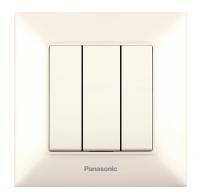 PANASONIC - Three gang one way switch , Arkedia Slim WNTC0015-2BG beige