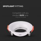 V-TAC - GU10 Fitting Round White PC SKU: 6632 (3)
