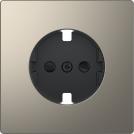 SCHNEIDER ELECTRIC -  MTN2330-6050 Central plate f. SCHUKO sock.-out. insert, shut., nickel metallic, System Design