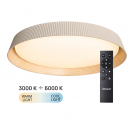ULTRALUX - LED dimmable SCT ceiling light with remote control beige/wood, max.72W, 3000K-6000K, 220-240V AC, round, IP20 SPL2L72RC