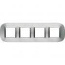BTICINO - HB4802/4XC Elliptical cover plate 4х2modules - aluminium metal