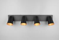 TRIO - Спот четворен, черен и златен ринг SHARP 817100432 4x GU10 10W черен (4)