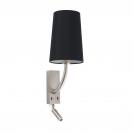 FARO - REM Matt nickel structure wall lamp with LED reader 29682-21