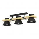 EGLO - ceiling light MACCLES E27 3X15W black/wood - 43955