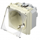 TEM - Контакт шуко 2P+E 16A 2M с капаче, цвят Крем гланц, Modul VM11IT