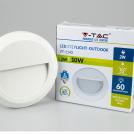 V-TAC - 2W LED Осветление IP65 За Стъпала Бяло Тяло Кръг неутрална светлина 4000K SKU: 1314 (3)