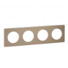 SCHNEIDER ELECTRIC - S520808L Odace Touch  cover frame 4 gang metal brushed bronze & white border