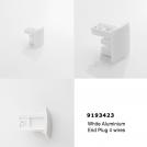 NOVA LUCE - End cap (3-phase) high-voltage track lighting system W:4.2, H:1.3 cm.  9193423   4-WIRES TRACK ✴ White Aluminium