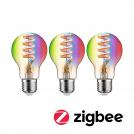 PAULMANN - 29163   Filament 230V Smart Home Zigbee 3.0 LED Bulb ⚡ E27 ⚡ 3x470lm ⚡ 3x6.3W ⚡ RGBW+ ⚡ dimmable ✴ Gold