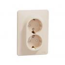 SCHNEIDER ELECTRIC - SDD312221 Sedna Design & Elements - Dual Outlet schuko with child protection, 2P+E 16A, 250V, beige