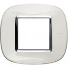 BTICINO - HB4802DB Elliptical cover plate 2 modules - white liquid 