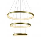 ACA LIGHTING - LED Пендел три ринга Ø40 Ø60 Ø80 HARMONY LED 60W 4800Lm смяна на цветна температура 3000+4000+6000K злато HM23LEDP3GD
