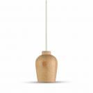 V-TAC - 3720 VT-7778 WOODEN PENDANT LIGHT -WHITE WIRE