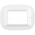 BTICINO - HB4803CGW Elliptical cover plate 3 modules - Corian glacier white 