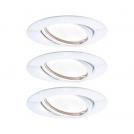 PAULMANN - 93423 LED recessed light Base Coin basic set pivoting round✴90mm⚡ <20° Coin 3x5W ⚡3x370lm ~230V⚡3000K✴White