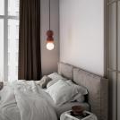 NOVA LUCE - Pendant lamp  Ø8, H:155 cm.   9577022  ZERO ⚡ G9 ⚡ 1x5W ⚡ 100-240V ⚡ IP20 ✴ Opal glass/Red concrete