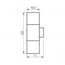 VIVALUX - Влагозащитен двоен фасаден аплик SAPORO/W 2 x E27 BK IP44  VIV004349 (1)