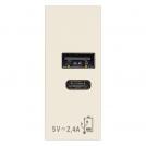 VIMAR - A+C USB power unit 12W 2,4A 5V canvas 30292.ACC