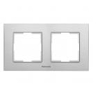 PANASONIC - 2gang Frame Aluminum Silver WKTF08023AS