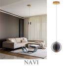 NOVA LUCE - Pendant lamp Ø22, H:200 cm.  9186951  NAVI ⚡ LED 8W ⚡ 934Lm ⚡ 3000K ⚡ 220-240V ⚡ IP20 ✴  Brass Gold/Smokey Gray Glass