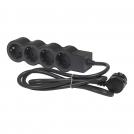LEGRAND - 694553 Power strip BLACK 4x2P + E with cable 1.5 meters / 1.5mm2 Standard Legrand
