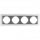 EFAPEL - FOUR GANG FRAME ALUMINIUM/GREY 90940 TUS LOGUS 90 Metallo