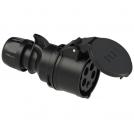 PCE - CEE-connector 32A 5p 6h IP44 TT SHARK black  225-6ttx