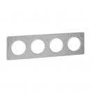 SCHNEIDER ELECTRIC - S520808K Odace Touch cover frame 4 gang  metal martele aluminium & white border