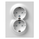 TEM - Socket schuko DOUBLE 16A monoblock color White Logiq VQ16PWF 