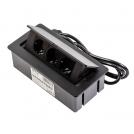 GTV Lighting - Контакт за вграждане в мебел метал черен AE-PBSC3GU-20N контакт тип френски стандарт 3бр. (1)