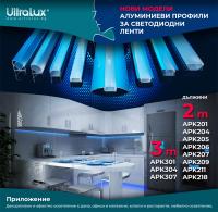 ULTRALUX - APK204MS Комплект монтажни скоби за алуминиев профил APK204- 2 бр. (1)