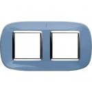 BTICINO - HB4802/2DZ Elliptical cover plate 2х2modules - blue liquid 