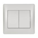 ELMARK - 11051 - TWO BUTTONS TWO WAY SWITCH WHITE METALLIC RHYME