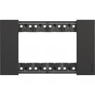 BTICINO - KA4804KG 4 modules Living Now Plate - black - material: tecno polymer