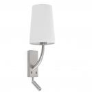 FARO - REM Matt nickel structure wall lamp with LED reader 29682-19