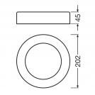 OSRAM - Градинско тяло LEDVANCE SURFACE ROUND 13 W 3000 K GY (1)