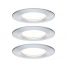 PAULMANN - Луни (комплект  3 бр.) 93462 LED recessed light Nova Coin basic set rigid IP44 round 78mm Coin ✴Полиран алуминий 