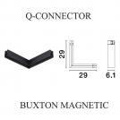 NOVA LUCE - Magnetic corner horizontal 90° connector   L:29, W:29, H:6.1 cm.  9252003  BUXTON MAGNETIC  Q-CONNECTOR ✴ Sandy Black Aluminium